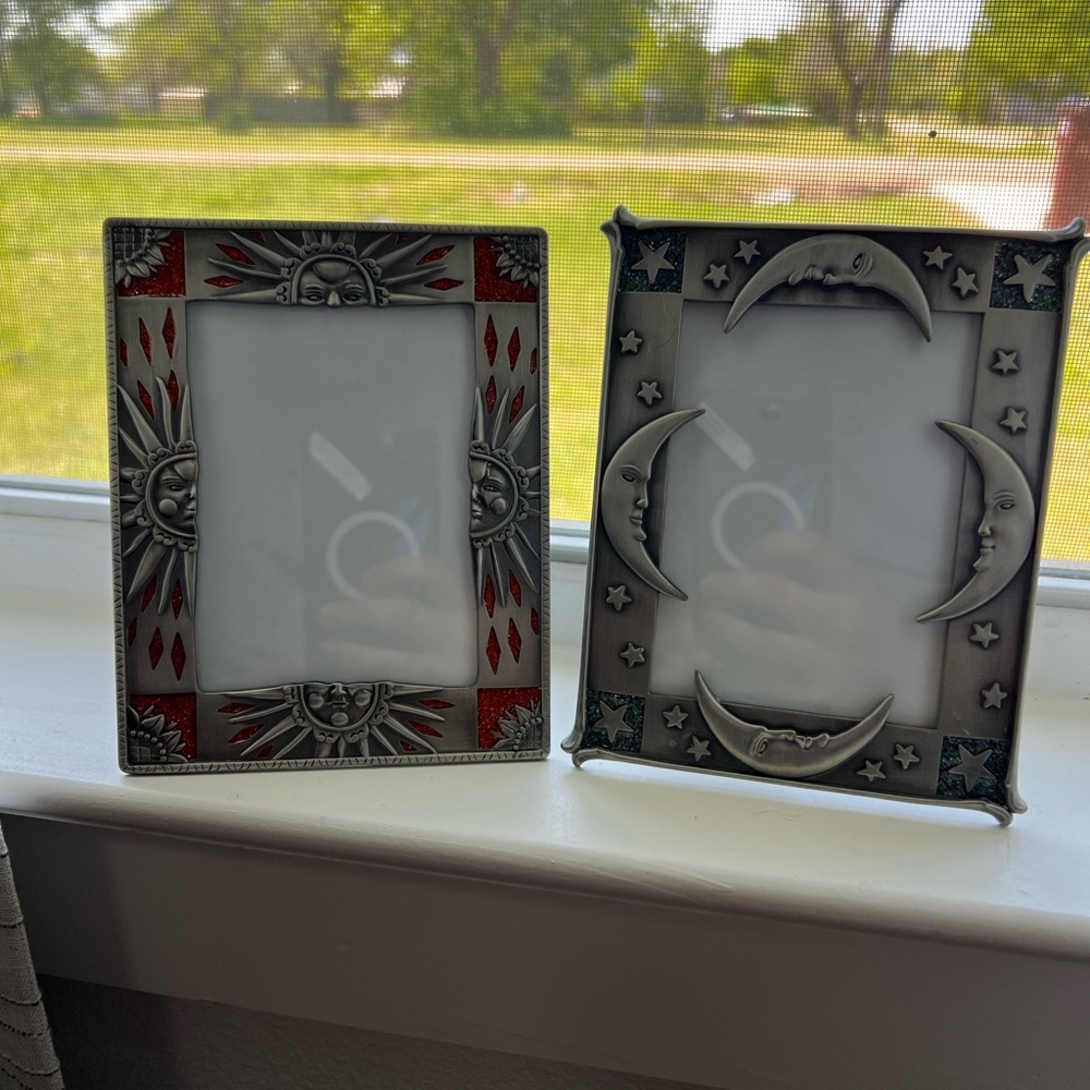 Silver and Black Ornate Picture Frames Set